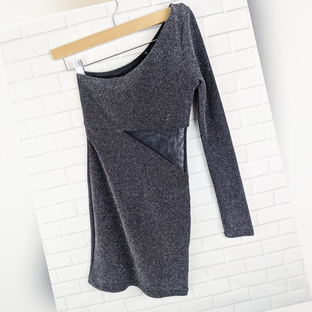 Love Culture Black Asymmetrical Sparkle Dress